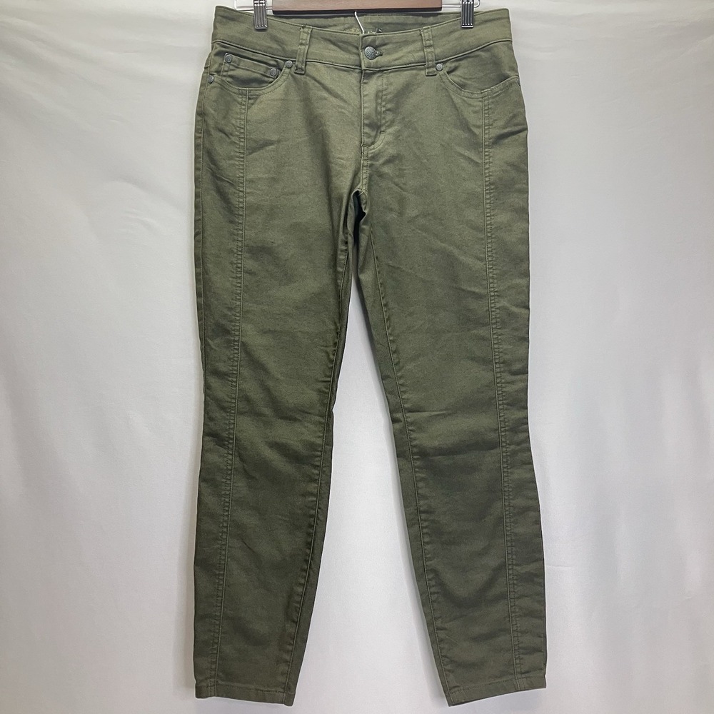 Prana Womens‎ Carlotta Olive Green Tapered Leg Utility Ankle Pants Jeans Size 8